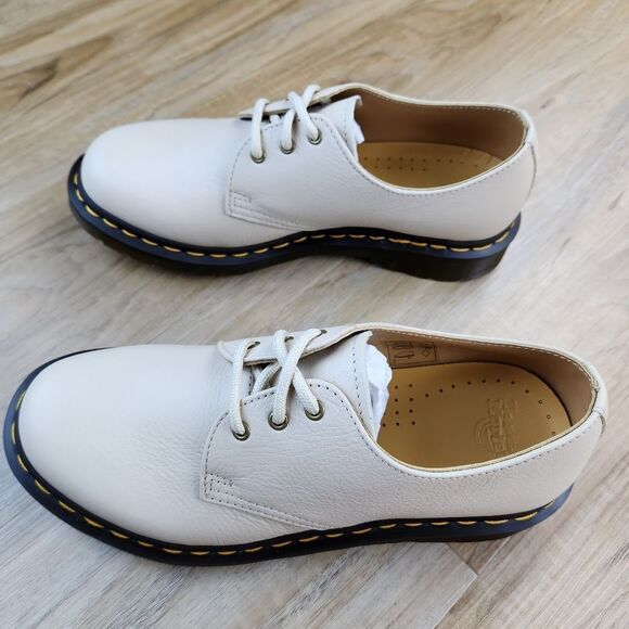 🩵NIB Dr. Martens Parchment Beige Virginia Leather 1461 Oxfords Size 10 - Picture 7 of 16